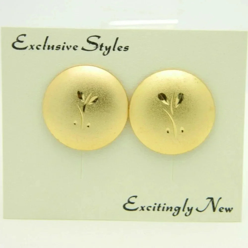 Pcraft Matte Textured Embossed Flower Gold Tone